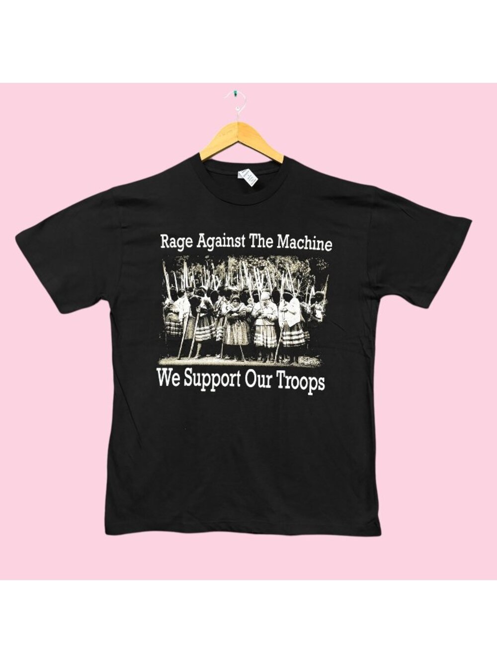 Rage Against the Machine We Support Our Troops Heavy Metal Band Tee L